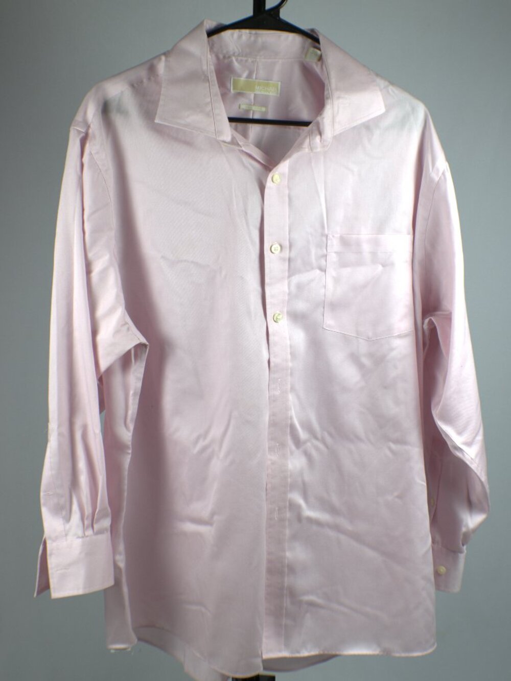 Michael Kors Men's Non-Iron Dress Shirt Light Pink Size 17.5 32/33